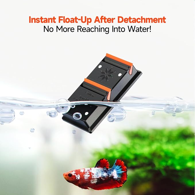 Elyron Dual Scraper Magnetic Aquarium Cleaner,Strong Magnetic Fish Tank Cleaner & Aquarium Algae Scraper for Glass/Acrylic Tanks, All-In-One Fish Tank Glass Cleaning Tool