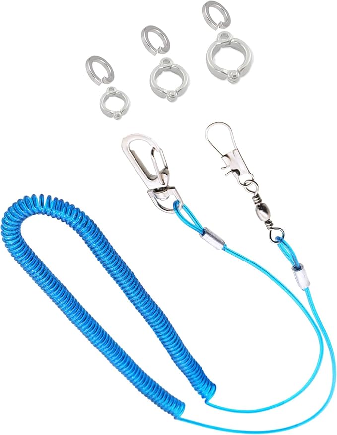 Bird Leash, Anti-Bite Bird Harness Retractable Parrot Flying Rope with 3Pcs Different Sizes of Foot Rings, Elastic String Training Harness Parrot Flight Rope (Blue, 197 Inches)