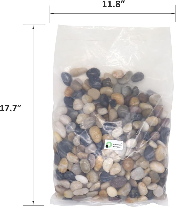 Mixed Color Polished Rocks for Plants, Decorative Pebbles, 0.5-1 Inch, 18lb