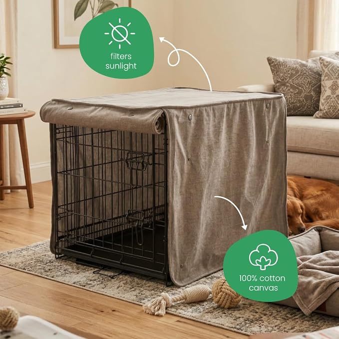 Molly Mutt Jupiter Dog Crate Cover, GOTS-Certified 100% Organic Cotton Canvas Cover for Dog or Puppy Kennel and Cage, Washable, Free of Harmful Chemicals, XX-Large, Fits 48"x30"x33" Crate