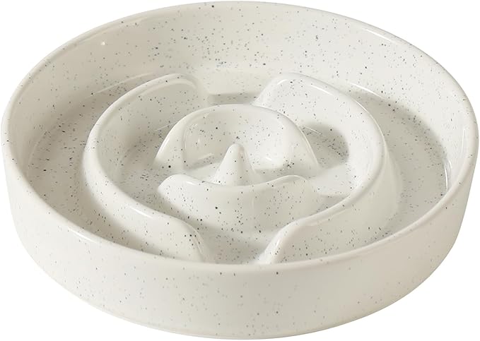 Havniva Slow Feeder Dog Bowls, 1.6 Cups Ceramic Dog Food Bowls 8.2 inch Slow Feeder for Medium Dogs Puzzle Bowls for Fast Eater, Pet Slow Feeding Dish Anti-Choking
