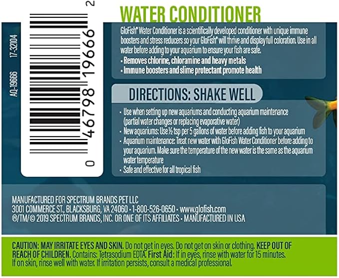 GloFish Water Conditioner 4 Ounces, Makes Tap Water Safe For Aquariums