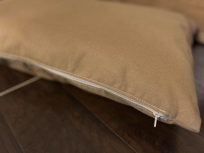 Natural Cotton Canvas Dog Bed – Raw Cotton Filled Pet Cushion Insert, Breathable Eco-Friendly Dog Mattress, Durable Washable Cover with Zipper (Medium Brown, Large 48"x30"x5")