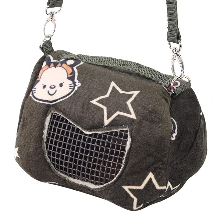 Hamster Carrier Bag, Small Animal Travel Carrier with Breathable Mesh, Portable Outdoor Pouch for Guinea Pig, Hedgehog, Sugar Glider, Squirrel
