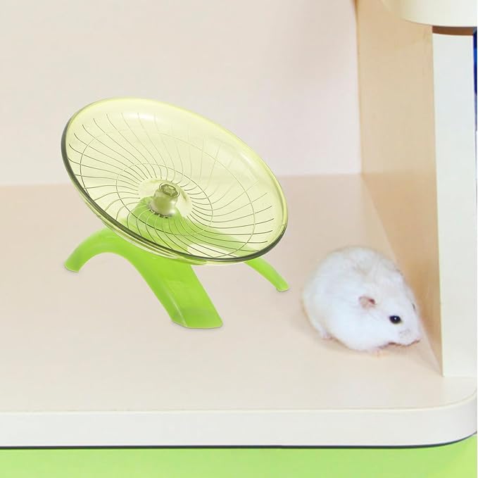 Balacoo Hamster Wheels, Hamster Flying Saucer Running Wheel Hedgehog Chinchilla Exercise Wheel Pet Toys, Light Green