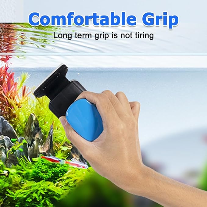 MiOYOOW Magnetic Aquarium Glass Cleaner, Floating Aquarium Algae Scraper No Scratch Aquarium Cleaning Tool for Small Fish Tanks Desktop Aquariums Freshwater Saltwater