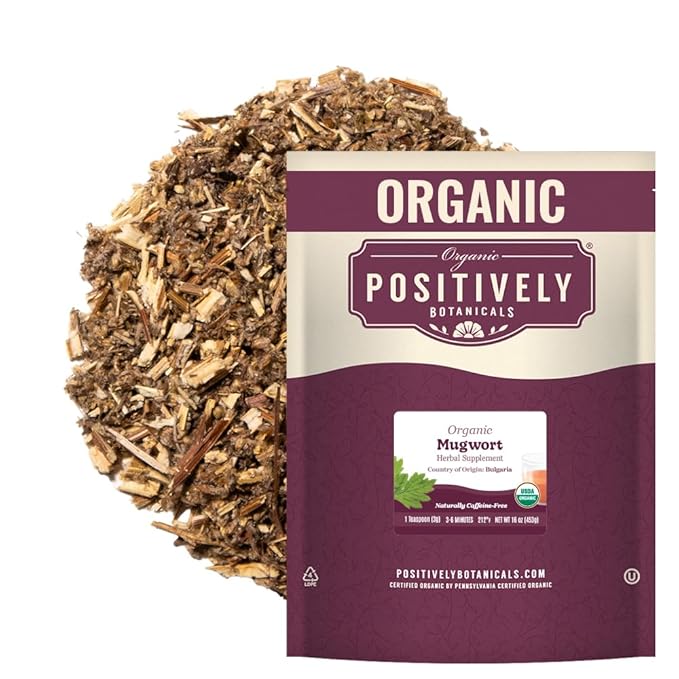 Organic Positively Botanicals Company, Mugwort, Herbal Tea Loose Leaf Botanical, 16 Ounce