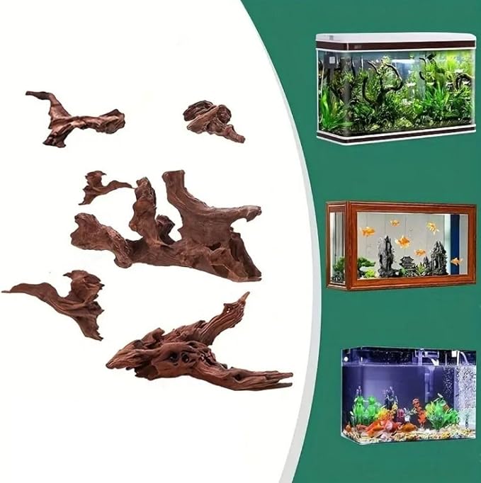 Aquarium Driftwood Decorations,Sinkable Natural Wood Branches Fish Tank Decor Assorted Size Trunk Reptile Habitat Terrarium Ornament(S)
