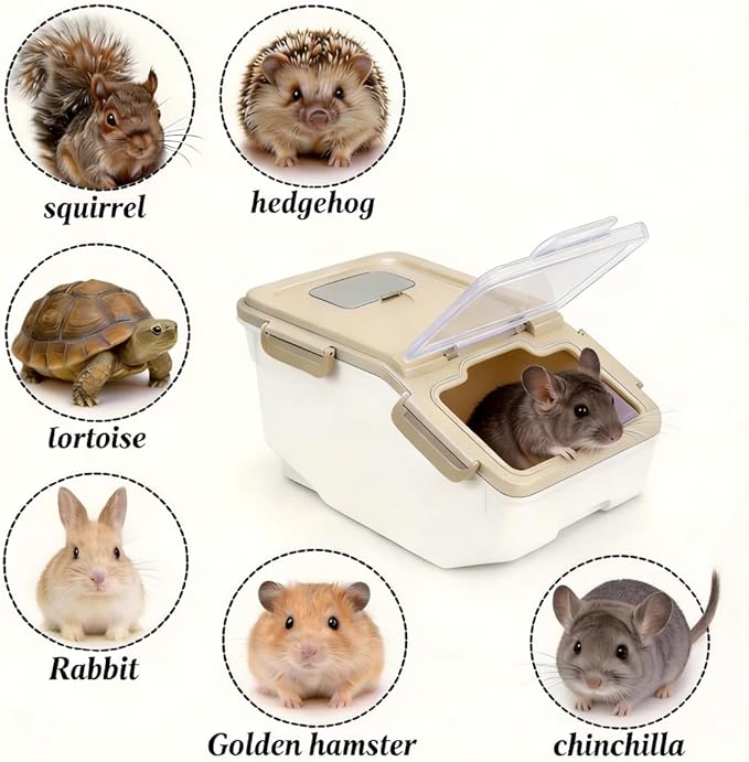 Extra Large Chinchilla Sand Bath Container Kit with Wash and Care Accessories, Chinchilla Dust Bath House, Plastic Dust Bath House for Chinchillas, Hamsters, Hedgehogs, Guinea Pigs and Small Animals