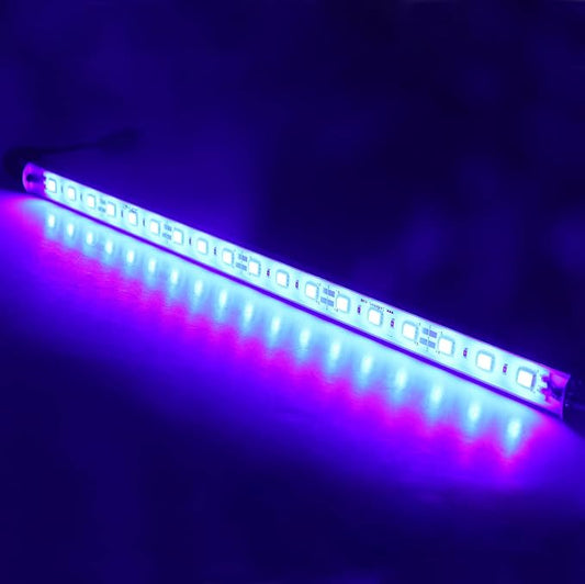 12" Blue 440nm Waterproof IP67 LED Aquarium Fish Tank Light 12V DC | SMD 5050 18 LEDs Aluminum Rigid LED Lights Fixture for Plant Grow, Saltwater Freshwater Fish, Reef Tank Lighting (No Adapter)