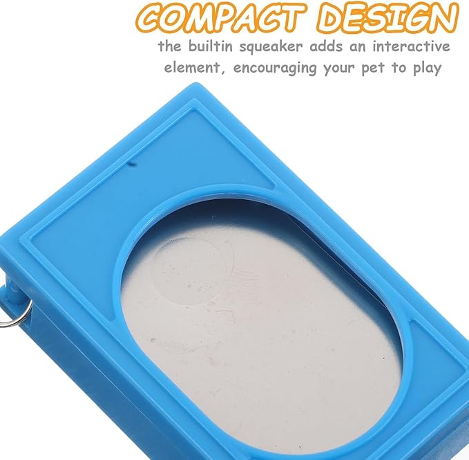 2pcs Portable Square Box Training Clicker Puppy Clicker Trainer for Dogs Cats Birds Lizards Fish Aid for Indoor Use (Red+Blue)