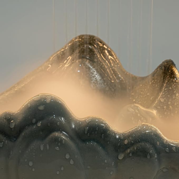 Indoor Fountain Rockery Tabletop Fountain with an Atomizer Elaxation | Water Feature Meditation Desktop Fountains for Home Office Decor or Giving 11.4' x 6'' x 3.7'' with LED Light