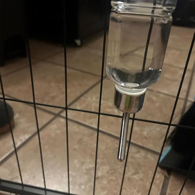 2 Pcs Pet Cage Water Bottle, No Drip Small Animal Water Dispenser, 6oz+12oz for Rabbit, Guinea Pig, Chinchilla, Ferret, Squirrel, Hedgehog