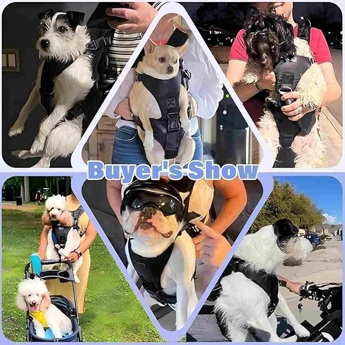 YUDODO 6-11lbs Front Pet Carrier Backpack for Small Dogs and Cats, Secure and Breathable Mesh Travel Dog Carrier with Safety Belt, Ergonomic Support, Adjustable for Walking, Hiking (Black-Pro S)