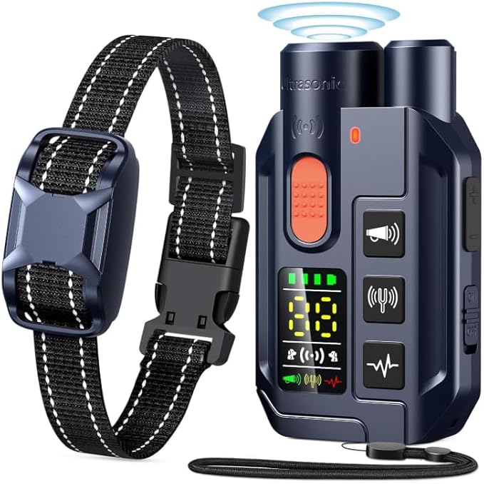 Dog Training Collar with Remote – 4200FT Range, 2-in-1 Ultrasonic Bark Deterrent, 4 Humane Training Modes, Dual Channel, IP67 Waterproof & Rechargeable eCollar for Small, Medium & Large Dogs 20–120lbs
