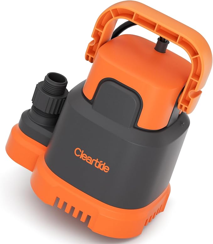 Submersible Utility Water Pump, 2760 GPH Portable Sump Pump with Copper Motor, Plug and Work for Pond, Garden Watering, Pool Transfer, Hot Tub Emptying