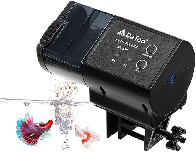 DaToo Aquarium Automatic Fish Feeder for Small Tank Auto Fish Food Dispenser Timer Vacation Betta Feeder with Moisture-Proof Air Hole