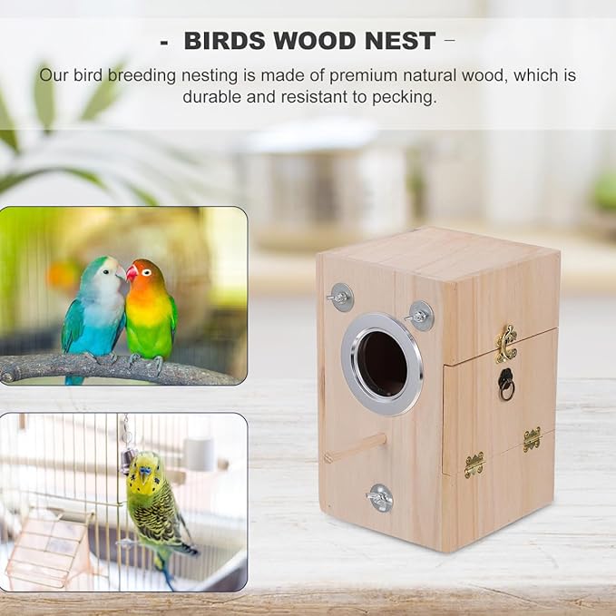 BESPORTBLE Small Bird Nesting Box: Vertical Paulownia Wood Breeding Incubator for Parakeets Cockatiel Conure - Inside Cage House