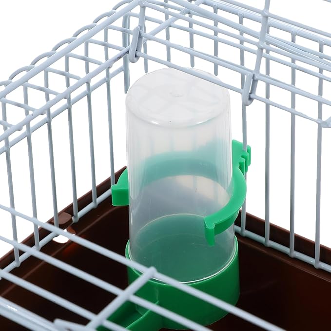 Toddmomy Portable Bird Cage with Perch Food Box and Water Dispenser Spacious Travel Carrier for Parakeet Finch Canary Small Birds 9.29X6.57X6.29 Inches
