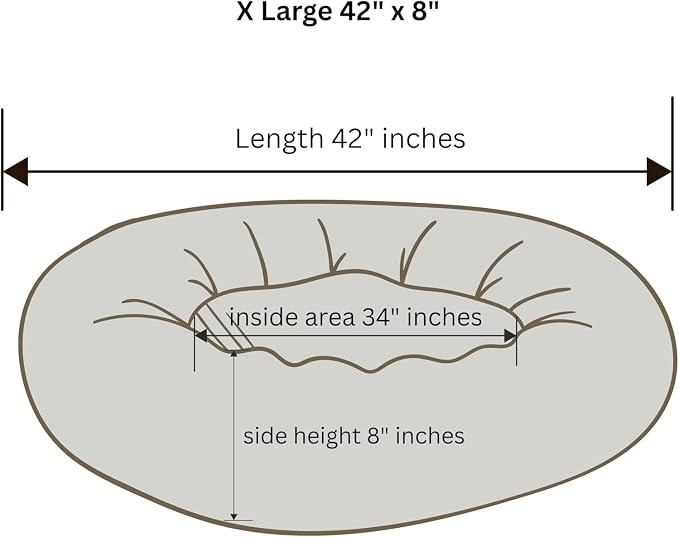 Organic Cotton Canvas Dog Bed: Removable Cover, Natural Fill - Made in USA (Blue Gray, X Large 42" x 8" inches)