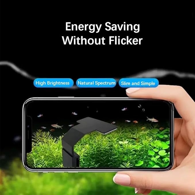 Mini Clip On Fish Tank Light 7W Small Aquarium Light for 1 to 5 Gallon Nano Tanks USB Moving Lamp with White Red Blue Green LED (Adapter NOT Included)