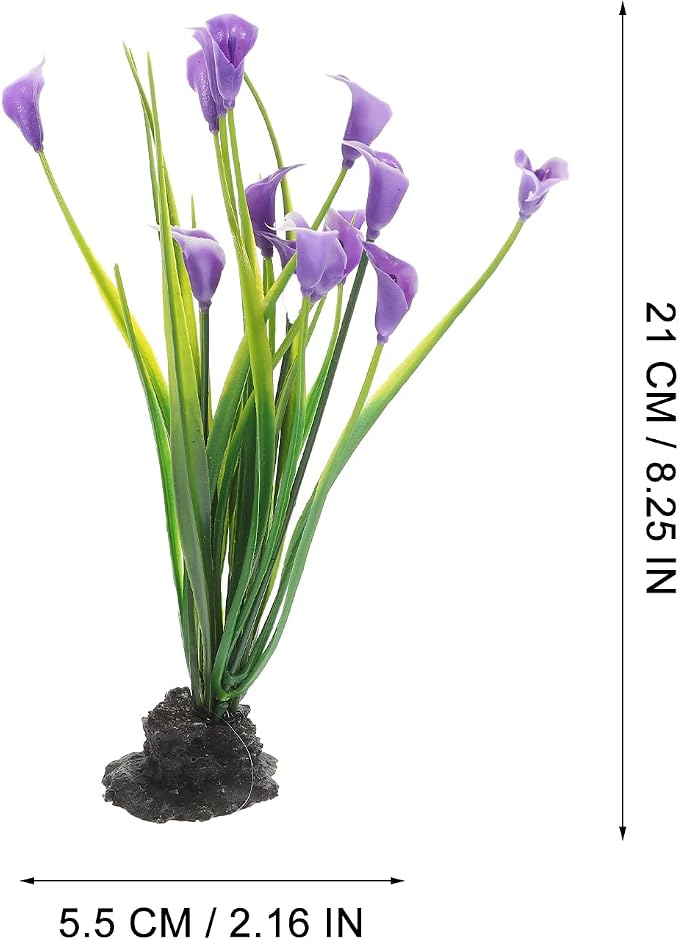 iplusmile Decorative Fish Tank Plant 2Pcs Realistic Silk Aquarium Plants for Fish Tank Supplies Aquarium Decor Plastic Water Plants for Home Office