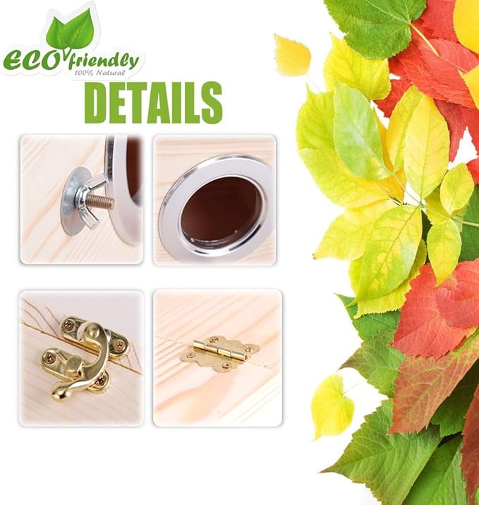 Hamiledyi 2PCS Parakeet Nesting Box Bird House Bird Nest Wood Breeding Box Parrot Mating Box for Parrot Lovebirds Cockatiel Conure Cockatoo Budgie Finch Canary（Style A）