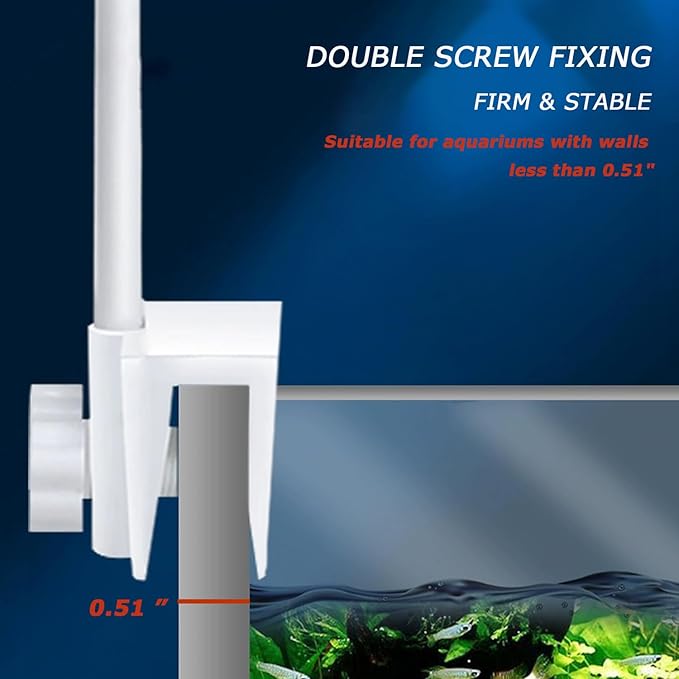 LED Aquarium Light Full Spectrum Clip Fish Tank Light Plants Light 360° Adjustable 2 Light Bar Super-Bright 6W Suitable for 5-25 Gal Fish Tank