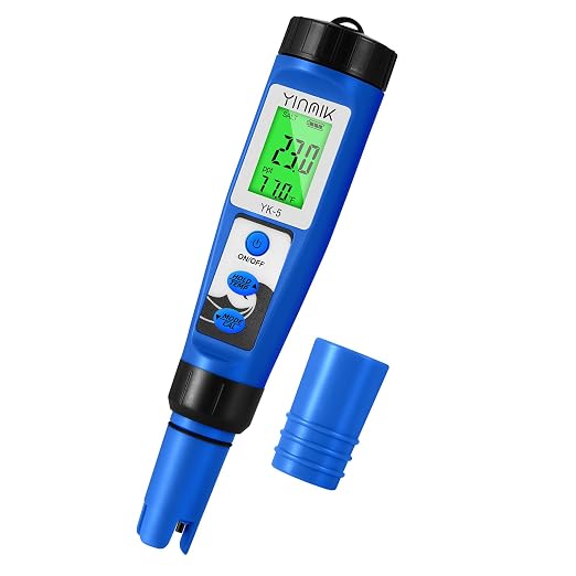 pH Salt Meter 5 in 1 pH TDS EC Salinity Tester for Pool Spa Aquarium | Swimming Pool Salinity Meter for Hydroponic Household Drinking Water Hot Tub Home Brewing Fish Tank…