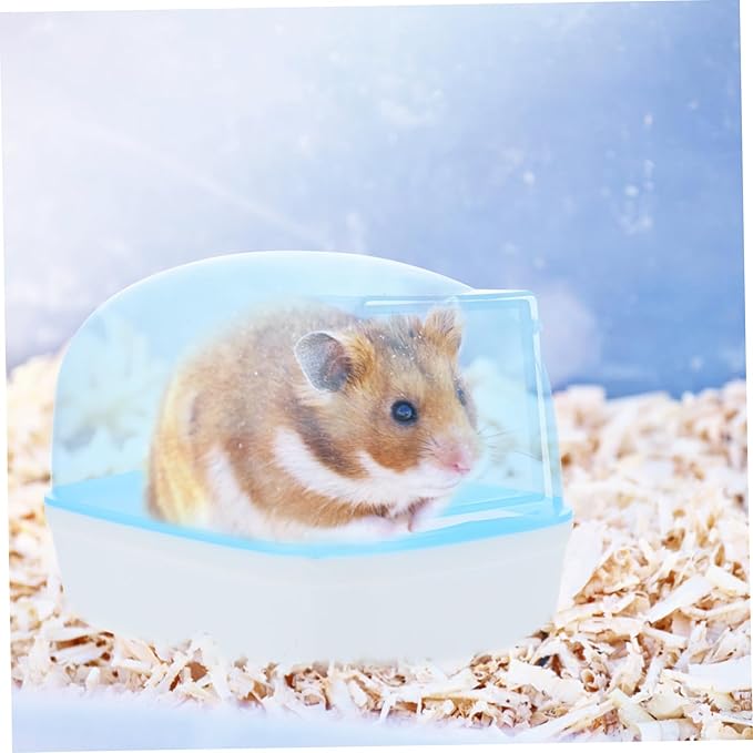 Levemolo 2pcs Hamster Bathing Tub Plastic Container for Hamster Chinchilla Non-Skid Base Easy to Clean Observe Dust Bath Space
