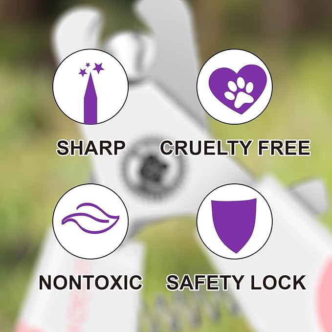 4.7" Small Dog & Cat Nail Clipper Stainless Steel Cat Claw Trimmers for Rabbits, Guinea Pigs, Birds, Puppies, Kittens and Small Animals Pet Nail Clipper for Professional and Home Use (Purple)