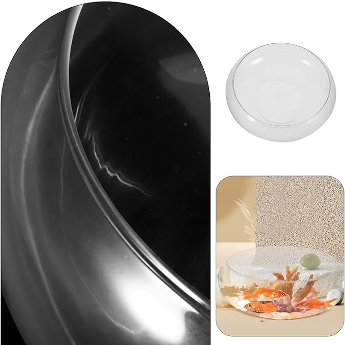 UPKOCH Large Clear Glass Fish Bowl Wide Mouth Round Planter Shallow Terrarium Vase for Centerpieces Aquatic Plant Goldfish Desktop Aquarium