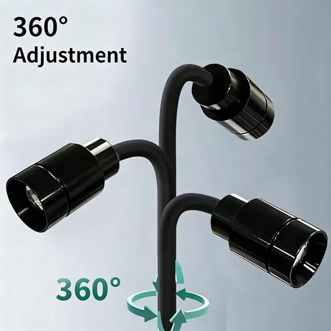 LED Aquarium Light, Fish Tank Clamp 3-Color Light with 10-Level Dimming | 3/9/12H Timer, 720° Adjustable Gooseneck, Ideal for Nano Aquarium, Freshwater & Saltwater Tanks, Plant Growth