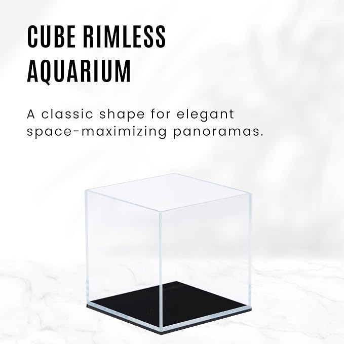 UNS Ultra Clear Rimless Tank - 24GAL | 91.1L - 17.71x17.71x17.71 | 45x45x45 CM, 6mm Glass Thickness, Leveling Mat Included - Low Iron, High Clarity Fish Tank w/ 45° Mitered Edge - [45C]