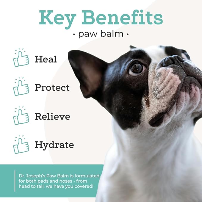 Dr. Joseph's VetPro Complete Dog Paw Balm for All Dogs and Cats, Natural Protection and Soother for Dry Pads and Noses, Vet Formulated Paw Butter and Dog Foot Cream, Nose Balm and Feet Protection