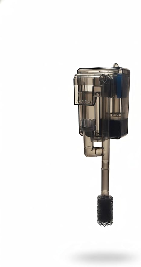 Aquarium Filter, Quiet Fish Tank HOB Filters 105GPH, 5W for 5 to 20 Gallon Aquariums with Adjustable Water Flow Extendable Intake Tube Surface Skimmer External Hang-On Back