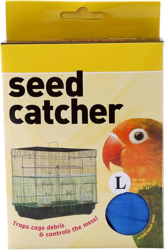 Sperrins Adjustable Bird Cage Cover,Seed Catcher Bird Cage Tidy Bird Cage Mesh Net Cover Skirt Guard for Parrot Parakeet Round Square Cages