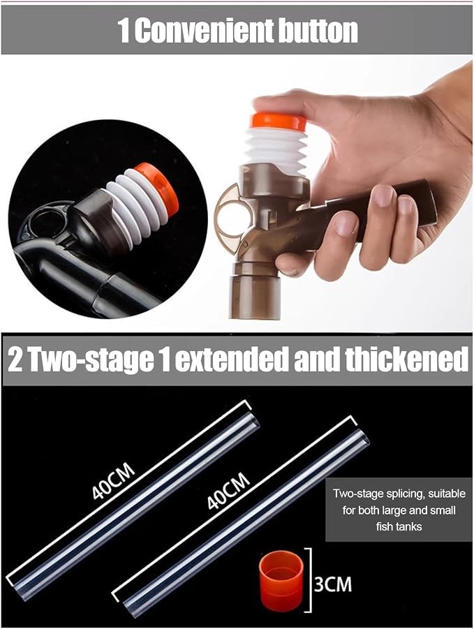 Gravel Vacuum for Aquarium, Aquarium Cleaner, Fish Tank Gravel Cleaner, Aquarium Water Changer, Aquarium Vacuum Cleaner, Gravel Cleaner for Fish Tanks, Fish Tank Water Changer, Siphon Vacuum F