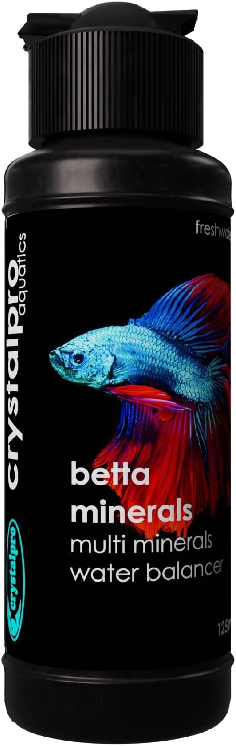 Crystalpro Betta Minerals for Betta Fish Health - Reduces Stress - Boosts Protective Coat - Aquarium Mineralizer (4.2 Oz (125ml))