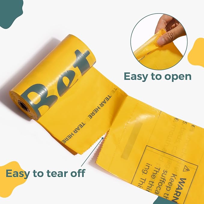 Dog Poop Bags Rolls Extra thick and Guaranteed Leak Proof Poop Bags for Dogs,600 Count 40 Rolls,Unscented,Cornstarch Based Doggie Poop Bag for Puppy and Big Dogs