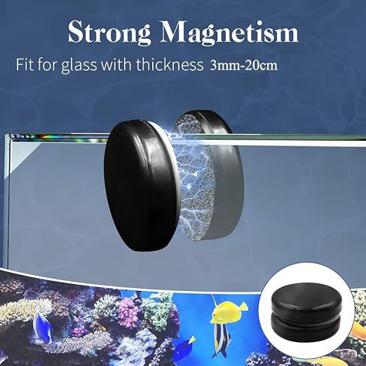 n52 Heavy Duty Aquarium Magnet, Strong Neodymium Waterproof Magnets with Plastic-Coated, Rare Earth Magnets for Fish Tank Breeder or DIY Cleaning Brush