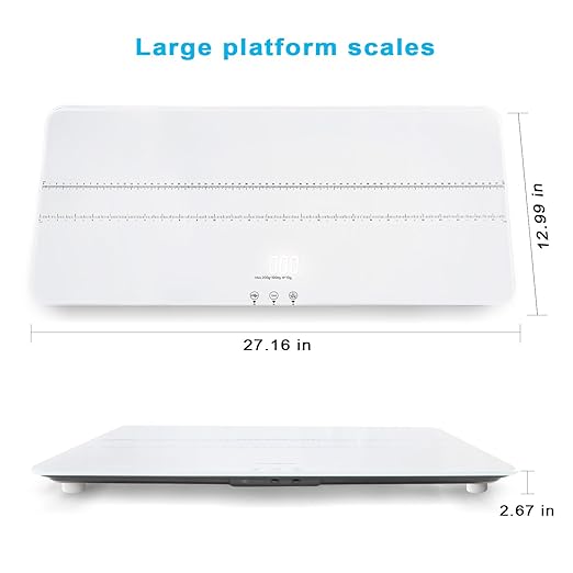 UNIWEIGH Digital Pet Scale 220lbs x10g Accuracy,Dog/Cat Animal Scales with 3 Weighing Units/Tare/Hold Function,Baby Scale for Pets,Tempered Glass Material,USB Charging,Large LED Platform Scale,White