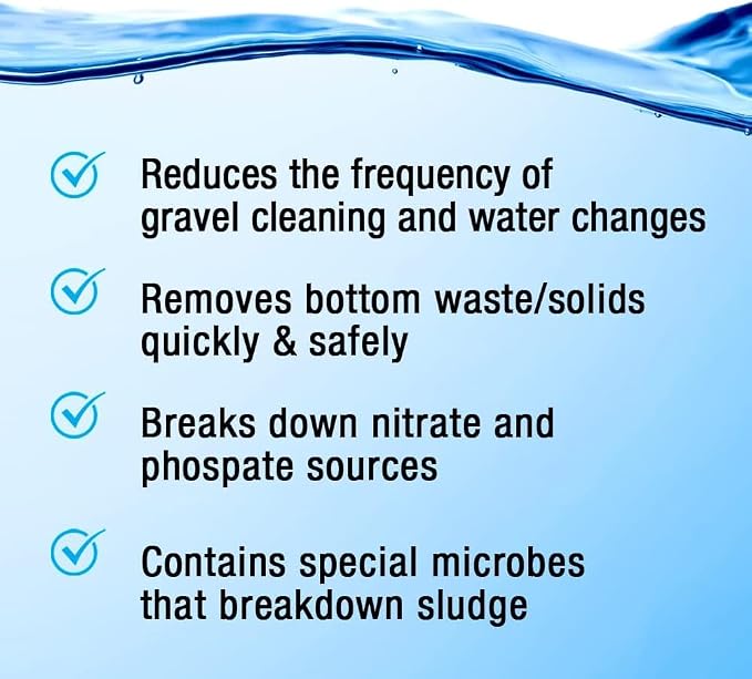 MICROBE-LIFT Gravel & Substrate Cleaner for Saltwater Aquarium and Freshwater Tanks, Tank Cleaner and Aquarium Water Conditioner, Clarifies Water, Reduces Sludge, Aquarium Supplies, 8 Ounces (GSC08)