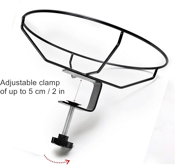 Hanizi Bird Bath Deck Mounted Bowl 12 Inches, Balcony Railing Birdbaths Unheated, Bird Bath Fence Clamp Detachable