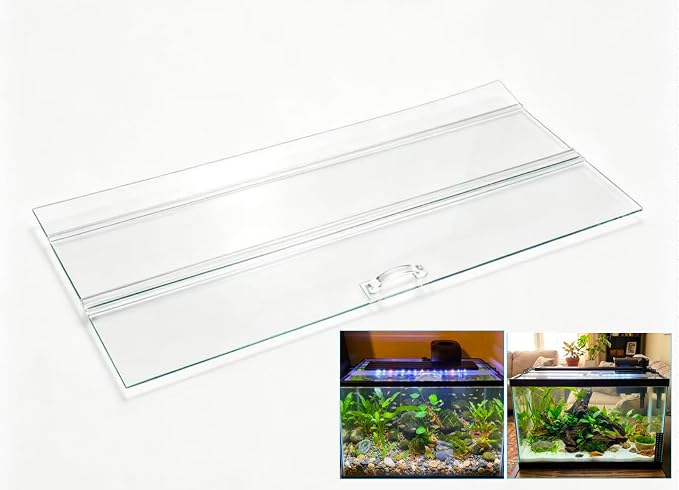29.21in(L) × 12.4in(W) X0.16in(Thickness) Foldable Glass Fish Tank Lid, Aquarium Hood top lid Cover Suitable for 29 Gallon Aquarium Fish Tank