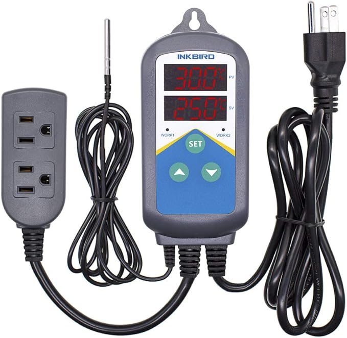 Inkbird Digital Temperature Probe Controller Thermostat Timer AC 110V 1200W Only Heating Plug Time Switch Reptile Breeding Heater Planting Greenhouse No Cooling Control