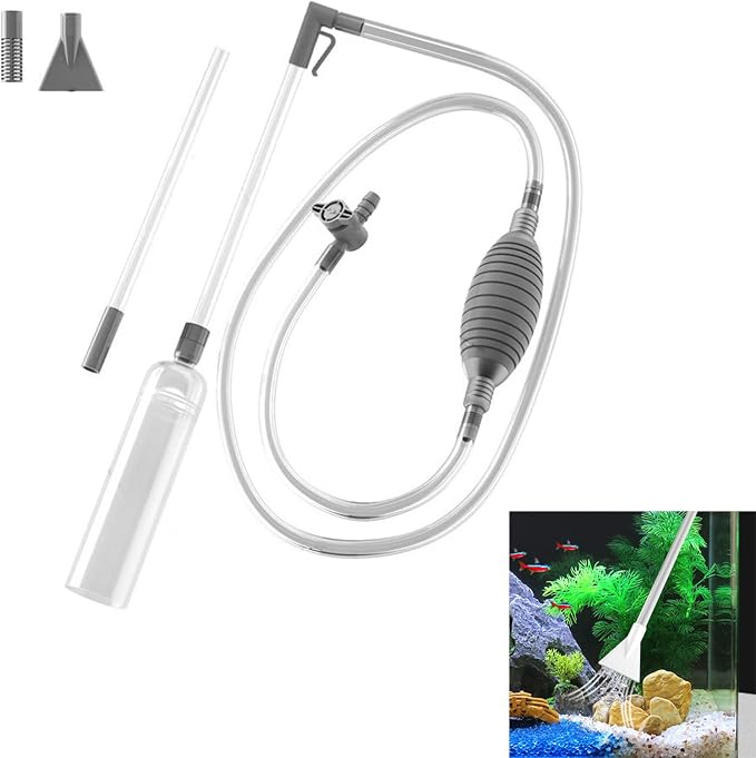 Aquariums Maintenance Siphons Kits with Adjustable Waterflow Valves for Easy Water Changing and Gravels Washing Aquariums Siphons Vacuum