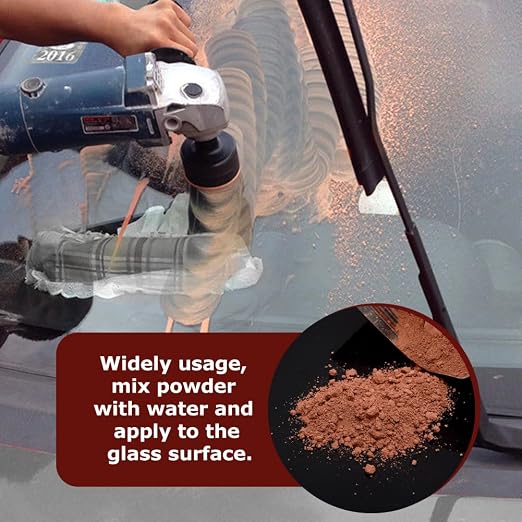 Glass Polishing Kit, Multifunctional Deep Scratch Remover Cerium Oxide | 34-Piece Multifunctional Cerium Oxide Polishing Powder, Glass Repair Kit for Windscreen, Windows, Tables, and Aquariums