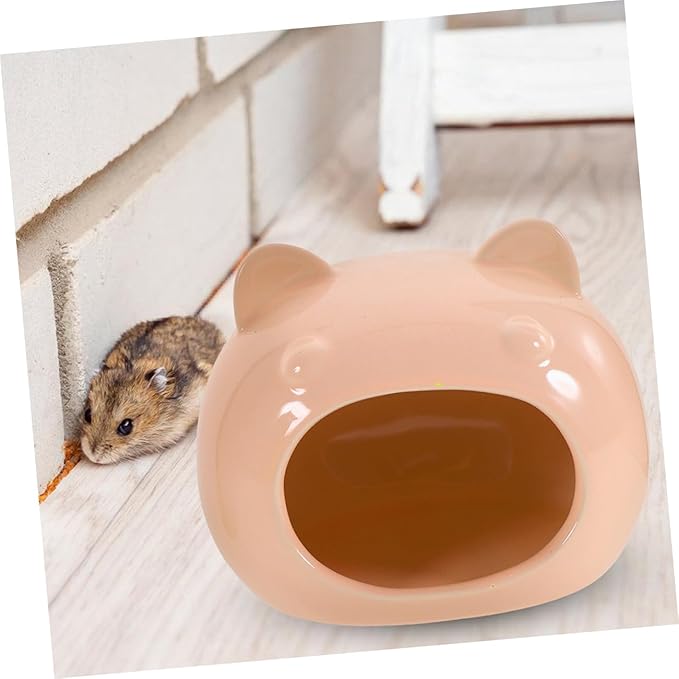 POPETPOP Adorable Small Pet House Ceramic Hamster Hideout Guinea Pig Hide Lightweight Design