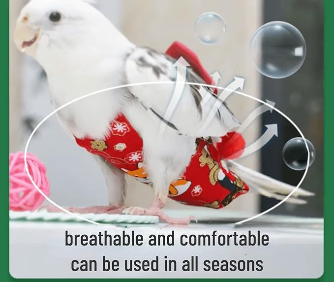 Bird Flight Suits Diapers, Parrot Flight Suits Diapers for Monk Parakeets, Cockatiels Flight Suits, Parrot Clothes, Bird Training Nappy Suit Liners Clothes (M, Navy)